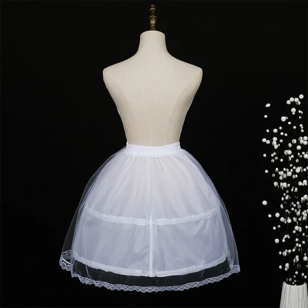 Atacado Lolita Petticoat New 2Hoop Tulle Lace Tutu Mujer AdultA Halloween Clothing Acessórios Skirt Jupon