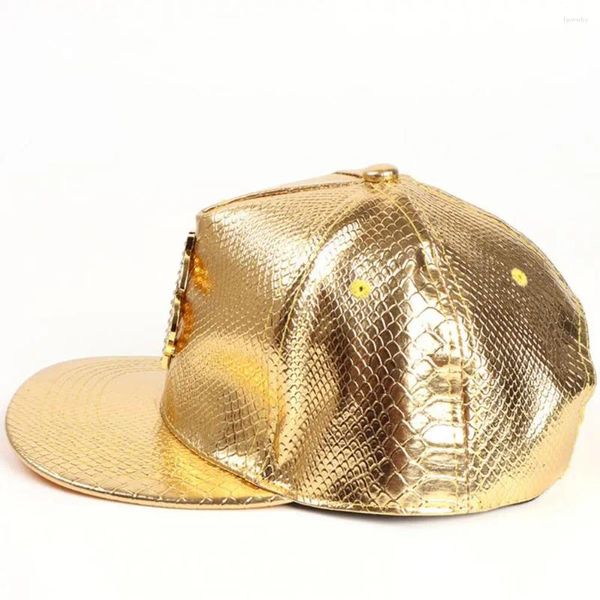 Boinas de algodão leve Capt Cap Faux Leather Baseball Hat Crocodile Skin Texture Rhinestone Decor with for Outdoor