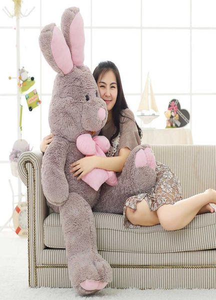 90cm gigante americano Big Rabbit Plush Doll Soft Applease Toys Leiting Pillow para Valentine039s Dia Crianças Presentes LBV Q07276179452