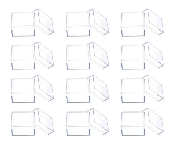 Wrap regalo 12pcs Clear Acrilic Square Cube Candy Box Treat Boxes Contenitori per feste di nozze Baby Shower Bombaling Packaging CaseGift2151379