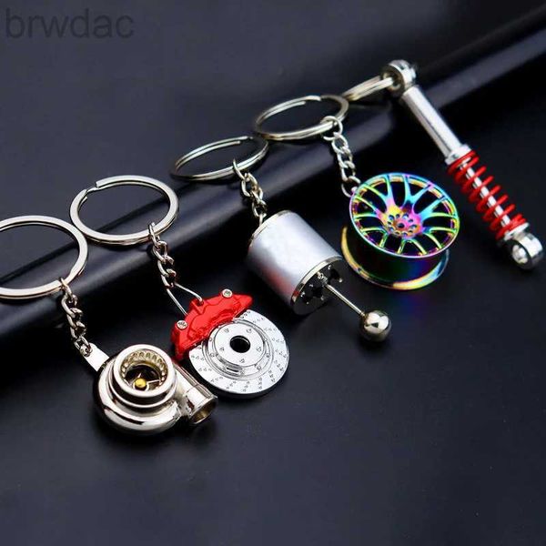 Tecla anéis Creative Gift Car Metal Keychain Turbo Gear Hub pendente de freio de freio pingente pingente de amortecedor 240412