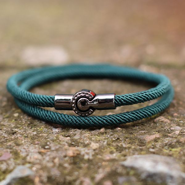 Design simples de design artesanal de 4 mm de corda de milão preto braclet e fácil para homens para homens, mulheres melhores amigas jóias de pulseira