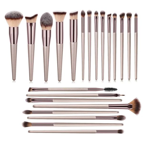 KITS 22 PCS BRUSS per trucco Champagne Gold Concettori sintetici Sinteti Fondazione Polvere di cuscine