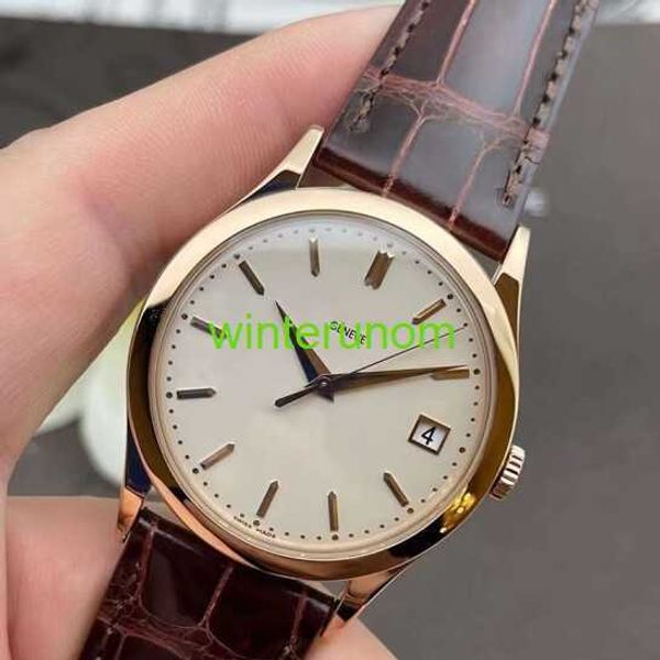 PP Lüks Saatler Pateksphilipes Saatler Klasik Saat Serisi 5296R010 Otomatik Mekanik 18K Gül Altın Track Yüzeyi Displa HBFL tarihine kadar geri döndü