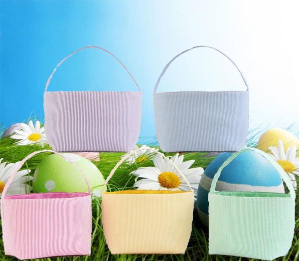 Cesto a strisce personalizzato a strisce festose sacchetti regalo di caramelle pasquali easter oggs secchio da tote bot festival decorazioni per la casa 5934779