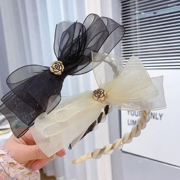 Clip per capelli Accessori francesi vintage Teste dell'abbigliamento Flower Bande Pearl Bow Bash Bash Woop Women Women Gash Baschetta