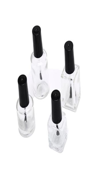 10 ml 15 ml transparente Glasnagellackflasche mit einem Deckelbürste leere kosmetische Behälter Nagelglasflaschen mit Pinsel3599687