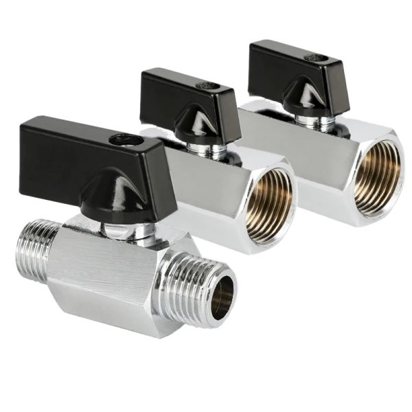 Mini -Kugel -Ventilschalter Pt1/8, 1/4, 3/8, 1/2 Wasserrohrgas Elektrische Kupferkugelventil Doppelte Innen- und Außendrahtzähne