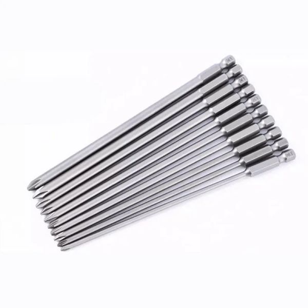 10pcs Çapraz tornavida biti 1/4 '' Hex Shank Phillips Kafa Rüzgar Matkap 150mm Anahtar Manyetik Soket Aracı PH2 4.0 4.5 5.0 6.0