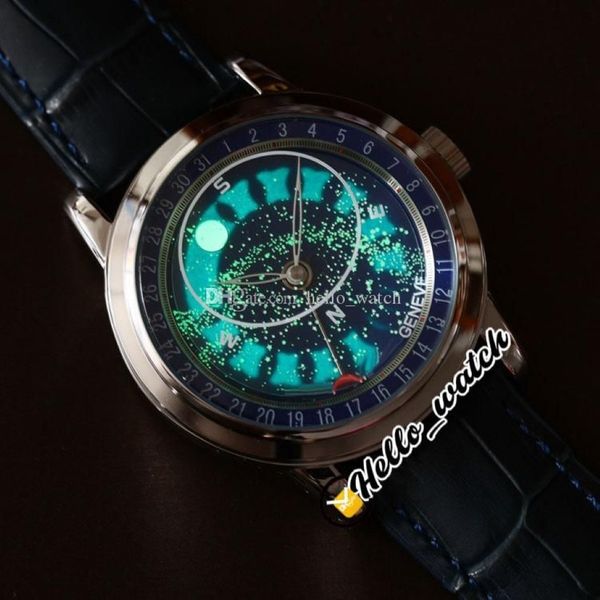 2 стиль супер сложный 6102p-001 Miyota 8215 Автоматические мужские часы Watch Starry Sky Galaxy Blue Dial 6102 6104 Стальной корпус кожаный ремешок WA198K