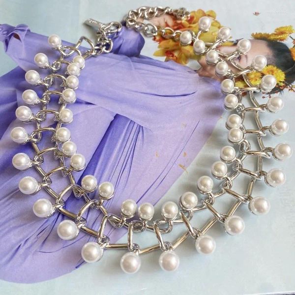 Anhänger Halsketten Europäische und amerikanische Trendmarke Star Laufsteg Mode gestaffeltes mehrschichtiger Luxus-Perlenhalskette mit mehrschichtigen Schichten