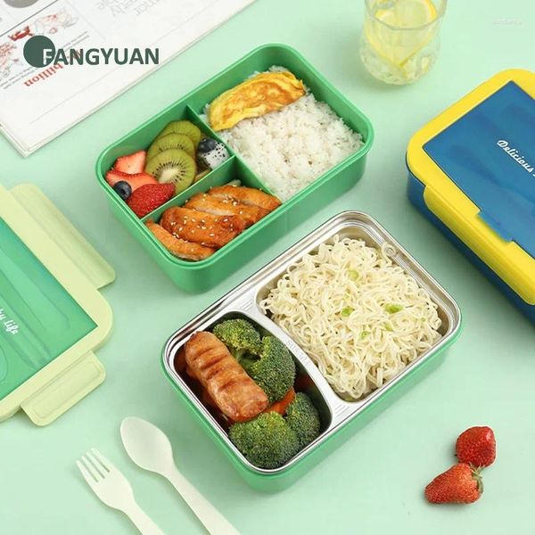 Dinnerwaren kostenlos Besteck tragbarer Mikrowelle Safe 3 Fachbaby Plastikbehälter Tiffin Kids Lunch Box Großhandel mit Deckel