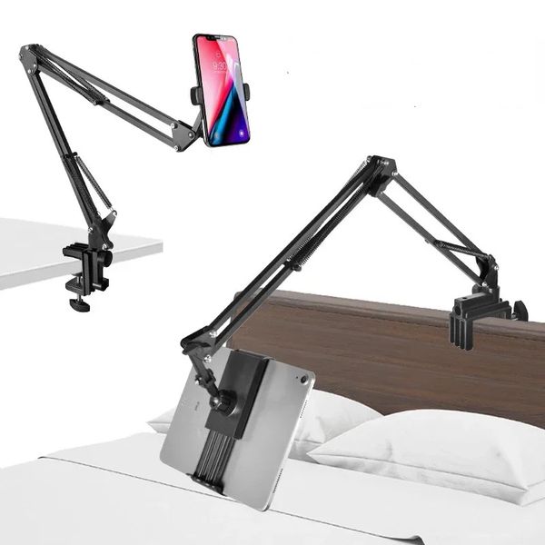 Suporte de comprimido de braço longo longo de 360 graus para 4 a 11 polegadas de comprimido para comprimidos para mesa de mesa de mesa preguiçosa suporte para suporte para stands de tablet para iPad