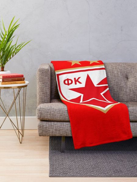 Crvena Zvezda Red Star Belgrado Throw Blanket Beach Clanta de inverno Cama de cobertores recheados cobertores de designer de luxo