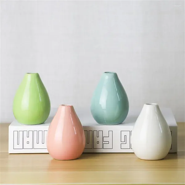 Vasos Ornamentos da sala Decoração de casa Morden Flowers Artificial Bottle Ceramic Vase Art Mini