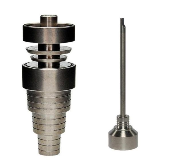 6 in 1 Domeless GR2 Titaniumnagel 1014 mm18mm männliche weibliche Dab Nagel Ti -Nägel mit Titan -Kohlenhydrat -Kappe für Glass Bong3840908