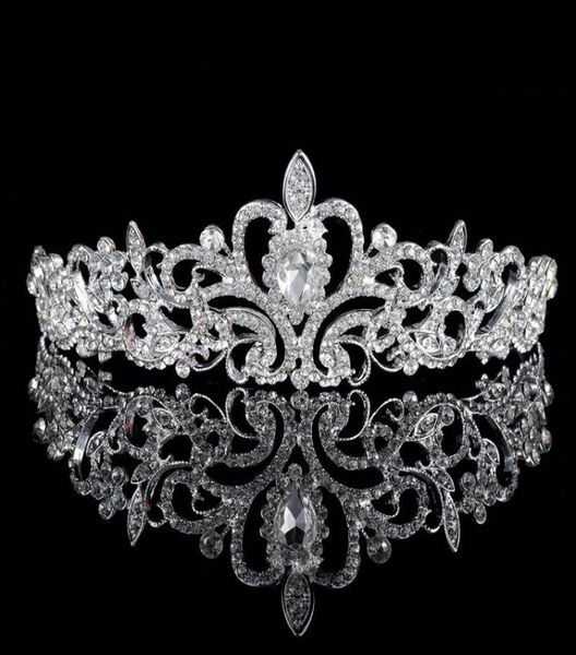 Cristalli di cristalli in rilievo brillanti corone per matrimoni 2019 velo da sposa Accessori per capelli a testa di tiara a corona di capelli per la festa del matrimonio 1421718