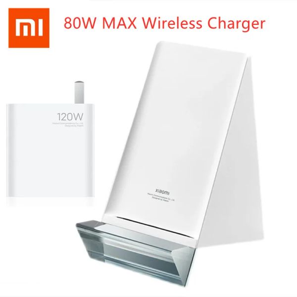 Chargers Xiaomi 80W Max Wireless Charger Stand Conjunto de carregamento vertical inteligente com carga rápida do cabo de carregador de 120w para xiaomi/iPhone