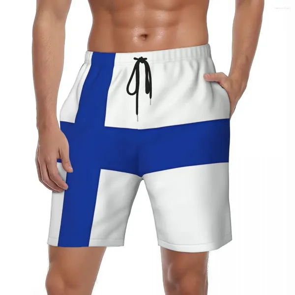 Herren -Shorts Finnland Flag Fitness Sommer Cool Printing Sport Fitness Board Short Hosen Männer schnell trocknen y2k retro Plus Size Beach Trunks