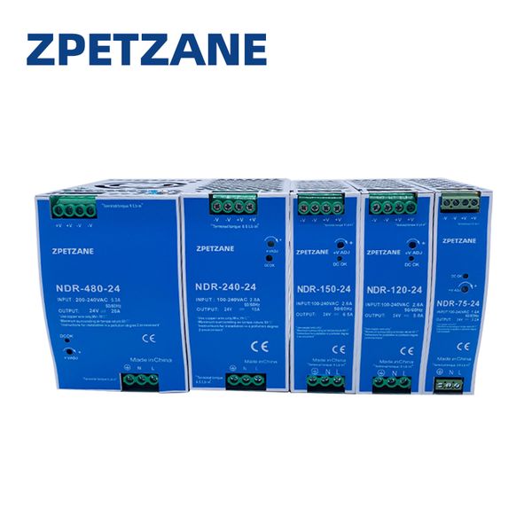 Fonte de alimentação de comutação NDR-240W 12/24V Ultra Fin Solping Din Mounting AC DC para equipamento elétrico SMPS SMPS