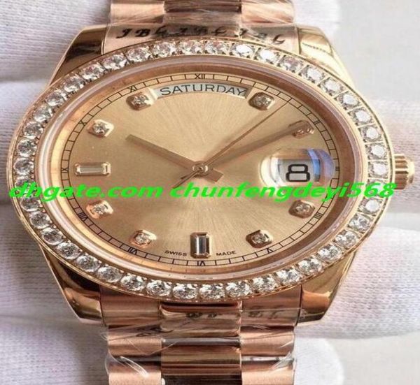 Luxury Watch 3 Style 18K Solid Yellow Gold Diamond Beliscel Dial 41mm Mens assistir Menção automática Men039s Watches Wristwatch2320171
