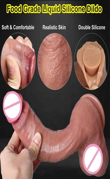 Super echte Haut Silikon Großer riesiger Dildo Realistischer Saugnapf -Hahn Mann künstlicher Gummi Penis Schwanz Sexspielzeug für Frauen vaginal2939633890