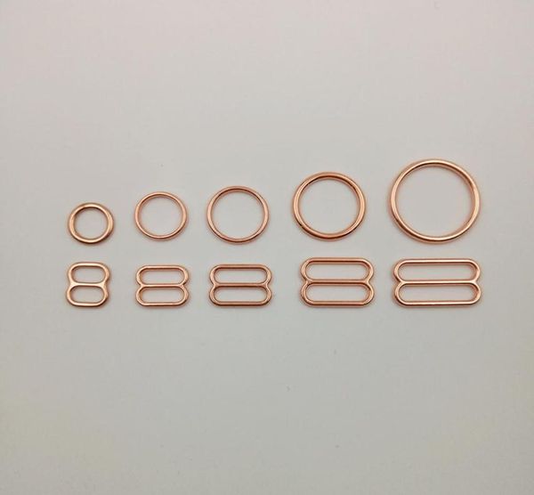 Noções de costura anéis de sutiã e sliders Strap Ajuste Fivele em rosa Gold4032805
