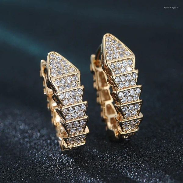 Gestüt Ohrringe Design Fashion Schmuck Mikro eingelegt Zirkon Schlange für Frauen Urlaub Party täglich Luxus -Ohrring -Geschenk