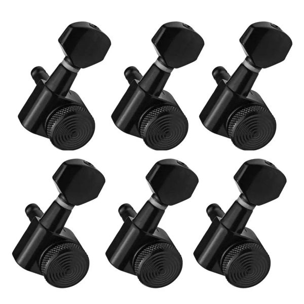 Kabel Guitar String Peg Locking Tuner Tuning Pegs Machine Heads Schwarz für akustische E -Gitarren -Gitarren -Teile 6R6L3R3L