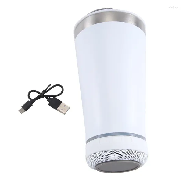 Bottiglie d'acqua USB 16 once Bluetooth Termico Bluetooth Tumbler riutilizzabile in acciaio inossidabile doppia parete di birra isolata con apri con apri facile da usare