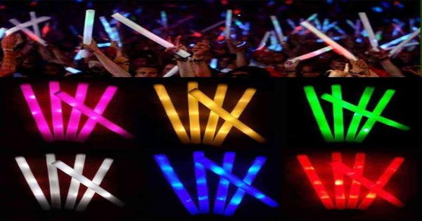 Sticchi di illuminazione da 30 pezzi LED BAONI SOFT Rally Rave Glow Wands Multicolor Cheer Flashing Tube Concert per festival Y2201052609556