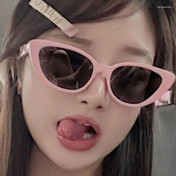 Occhiali da sole Trend Pink Cat Eye for Women Retro Square Frame Sun Glasses Uv400 Protezione Eyewear Summer Shades Fashion