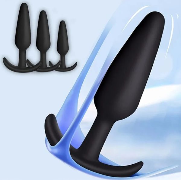 3 Tamanho diferente de tamanhos de silicone adulto plugs de plugues de tampa para homens Mulheres gays unissex Anal Próstata se masturbando casais de sexo 240409