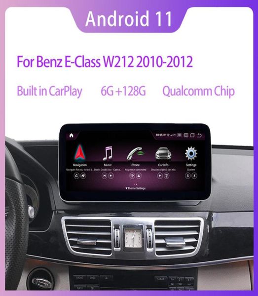 1025quot Qualcomm Android 11 6G RAM 128 ROM CAR PC Rádio GPS Navigação Bluetooth WiFi Cabeça da unidade de cabeça para Mercedes Benz E CLA9744718