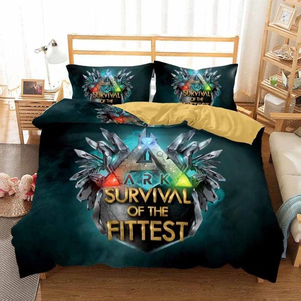 Bedding Sets Survival Movie Prined Duvet Covre Conjunto 3D Ark Kids Bedroom Quilt Edice Capa Lenom Single Doup