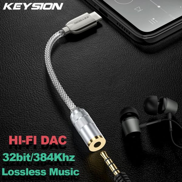 Amplificatore Keysion DAC Earphone DECODER MUSICA MUSICA DECODER USB Tipo C a 3,5 mm/2,5 mm/4,4 mm HD HIFI Digital Audio Audio Adattatore Amplificatore Amplificatore