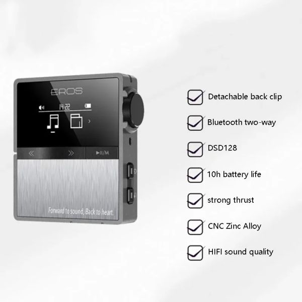 Jogadores 2023 Mini Musi Music Player sem perdas Bluetooth Sports DSD Decodificando HiFi Music Player Fevergrade Mini Walkman Long Battery Life