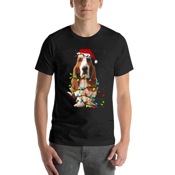 New Basset Hound Christmas Basset Hound Dog T-Shirt Kawaii Kleidung einfache T-Shirt Lustige T-Shirts Plus Size Tops Men Kleider Kleidungsstücke