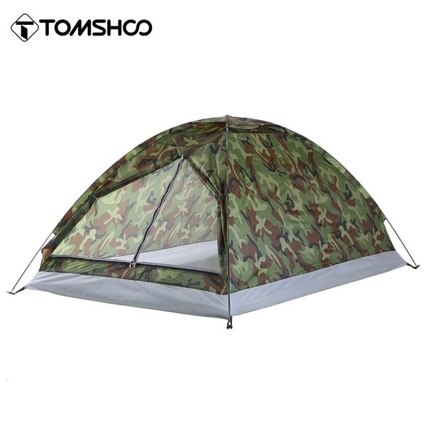 Tomshoo Two/One Man Camping Tavert Travel Portable Camouflage Водонепроницаемость на открытом воздухе 3 сезон в кемпинге палатка Ultralight Beach Tent 240329
