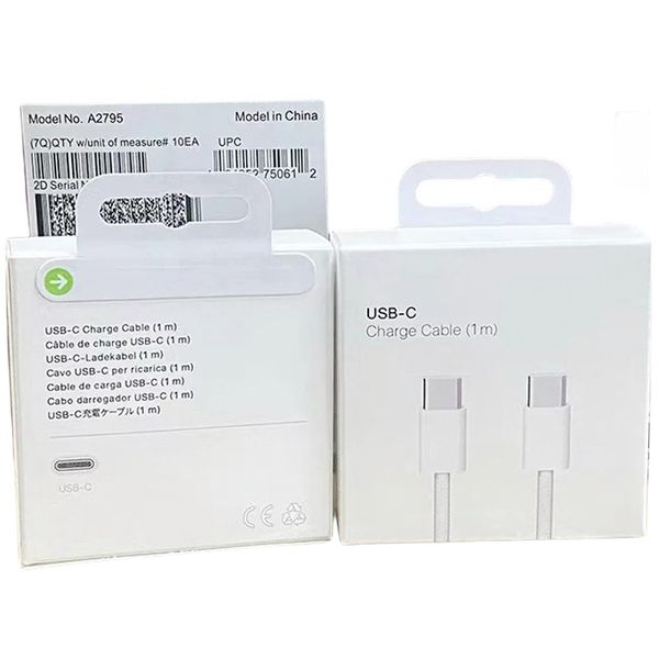 1m 60W PD -Kabel für iPhone 15 pro max schnelles Laden 1m 3ft USB C, um C -Kabel -Apple -Ladekabel zu tippen.