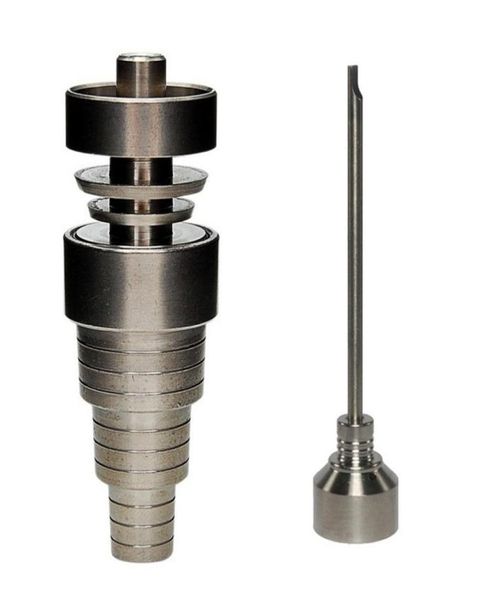 6 in 1 Domeless GR2 Titaniumnagel 1014 mm18mm männlicher weiblicher Dab Nagel Ti -Nägel mit Titan -Kohlenhydrat -Kappe für Glass Bong6529388