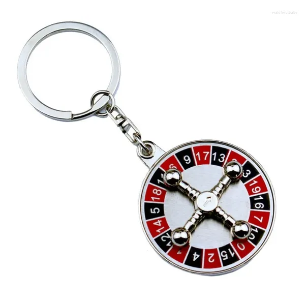 Schlüsselketten einzigartige Leichtmetallschlüsselkette mit rotierenden Chip Lucky Wheel Lucky Wheel Lucky Wheeling Interactive Schlüsselhalter Unisex Geschenk