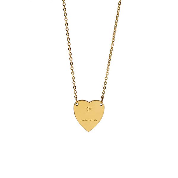 Stichier Designer Cipcant Necklace 18K Gold Heart Charms Collana con incisione fatta in Italia Jewellry