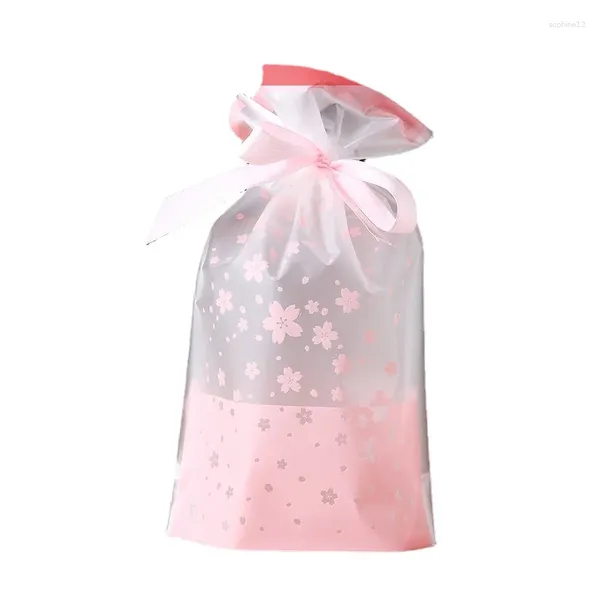 Wrap regalo da 50/100 pezzi sacche di plastica sacca da imballaggio caramelle con manici a nastro snack torta fai -da -te avvolgimento