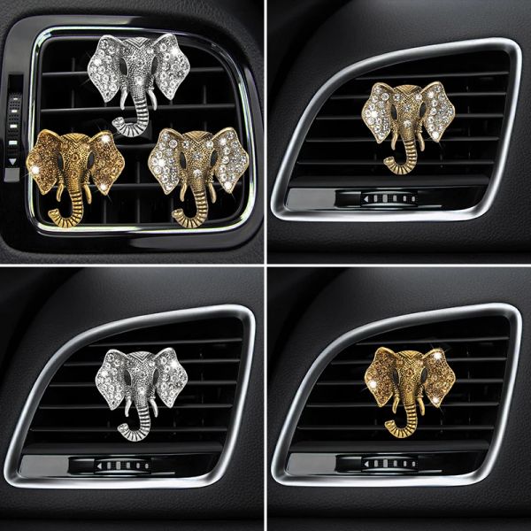 Bling Rhinestone Elephant Auto Air Stop Clip Clip Clip Auto Auto Scept Clips Clip Accessori per auto decorative