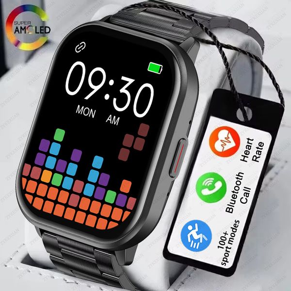 2024 New Bluetooth Call Smart Watch Men Mulheres Coração Coração Oxigênio Voice Voice 100+Esporte Man Smartwatch para Xiaomi Huawei