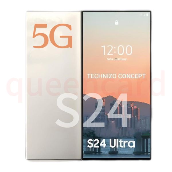 Nuovo nuovo S24 Ultra Telefono di cellulare sblocco Smartphone 5G 4G LTE Octa Core da 6,8 pollici per punzonatura a schermo intero ID Face ID 20mp fotocamera email inglese play globale