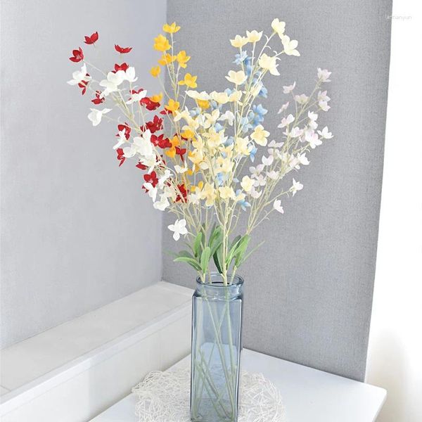 Fiori decorativi artificiale vento a vento fiore seta bouquet fai -da -te per la festa di matrimonio arrangiamenti falsi per decorazioni per vasi soggiorno domestico