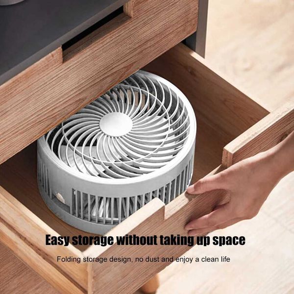 Elektrik Fanları 7200mAH USB Şarj Edilebilir Taşınabilir Fan Halkı Katlanabilir Teleskopik Fan Düşük Gürültü Elektrik Soğutma Fanı 3 Hızlı Ev Kamp Fan