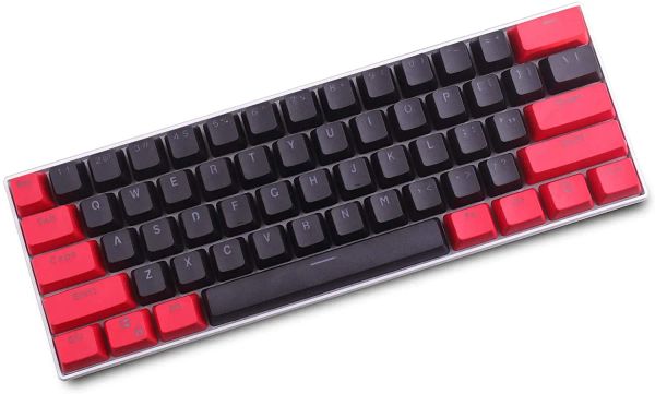 Аксессуары PBT Keycap 61 Клавиша Красная и Черная Двойная Цвета Клавика Клавики Универсальный столбец для IKBC Cherry MX Annie Mechanical Keyboard